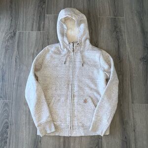Carhartt Sherpa Lined Fleece Full Zip Insulated Hoodie Relaxed Fit Womans Size S
